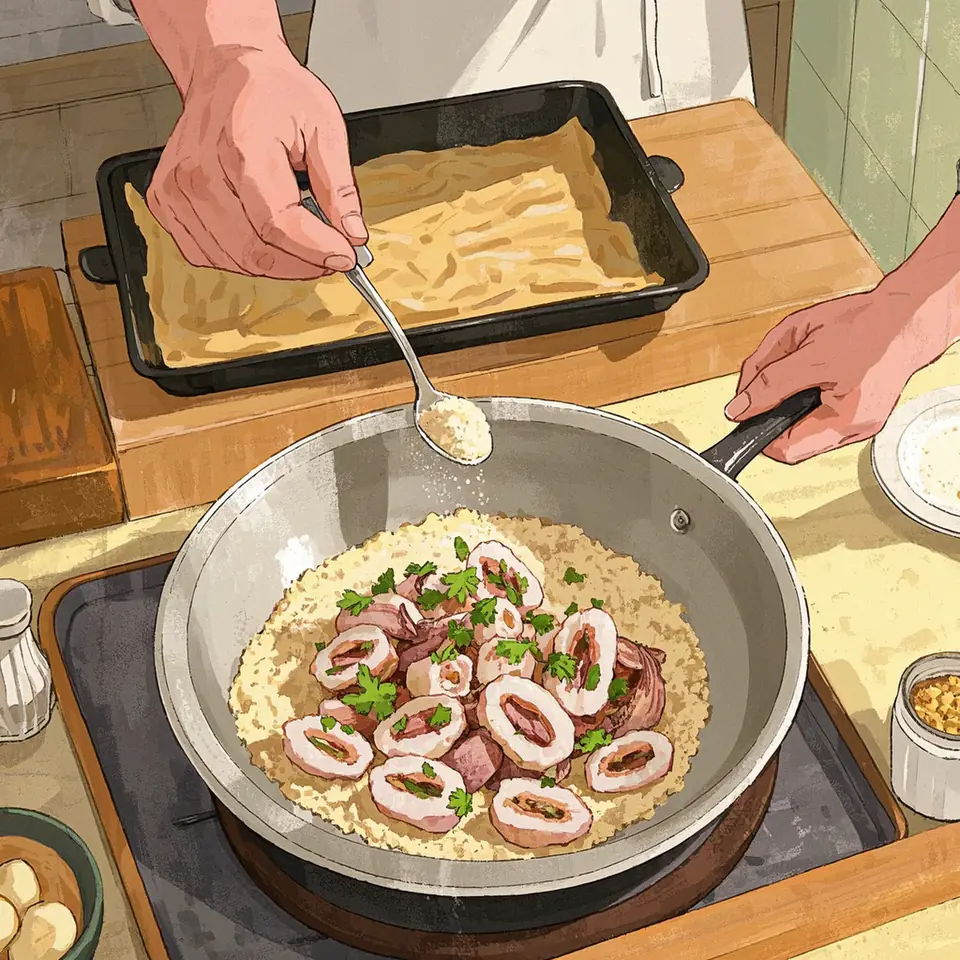 CALAMARI cooking process