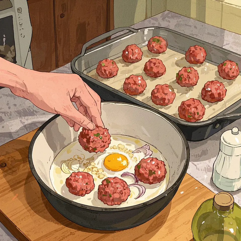 ITALIAN MEATBALLS cooking process