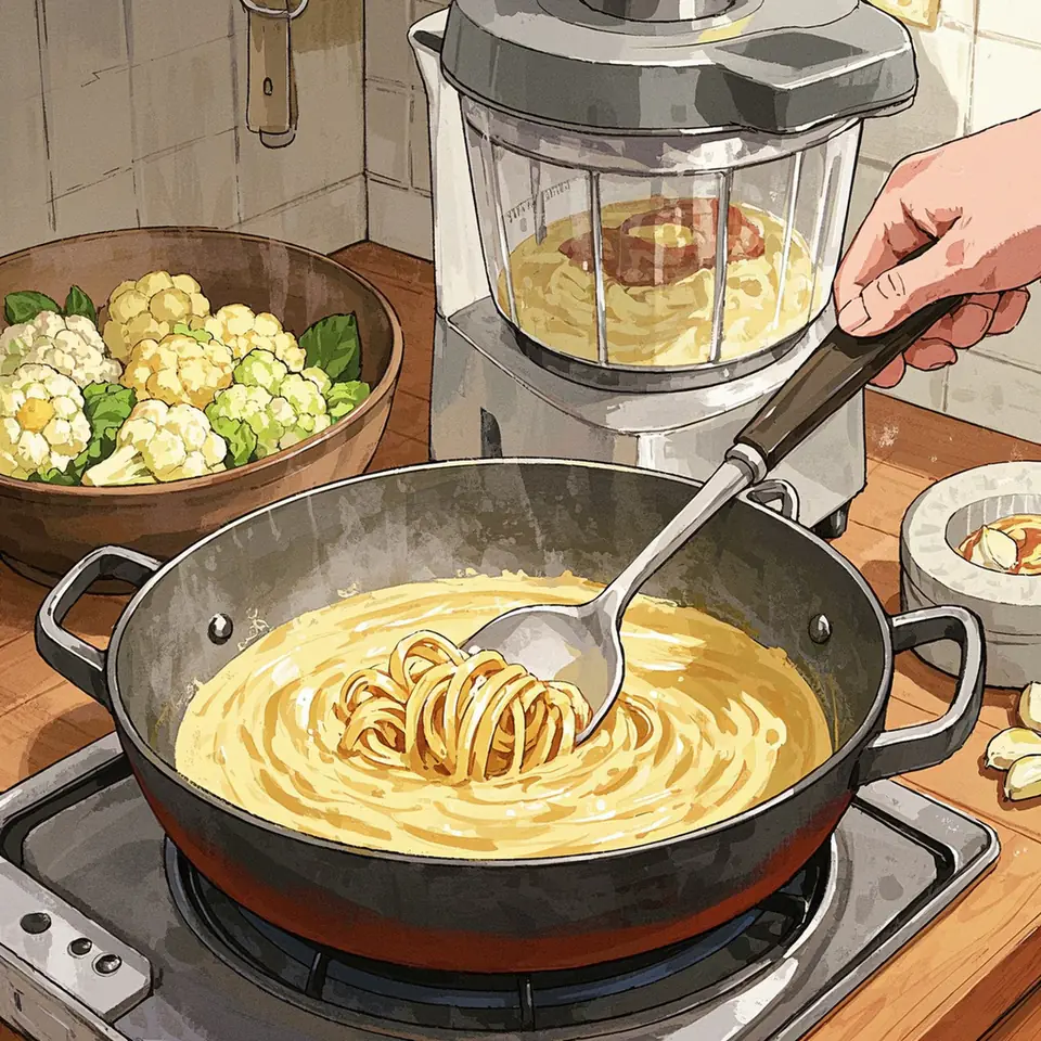 CAULIFLOWER ALFREDO cooking process