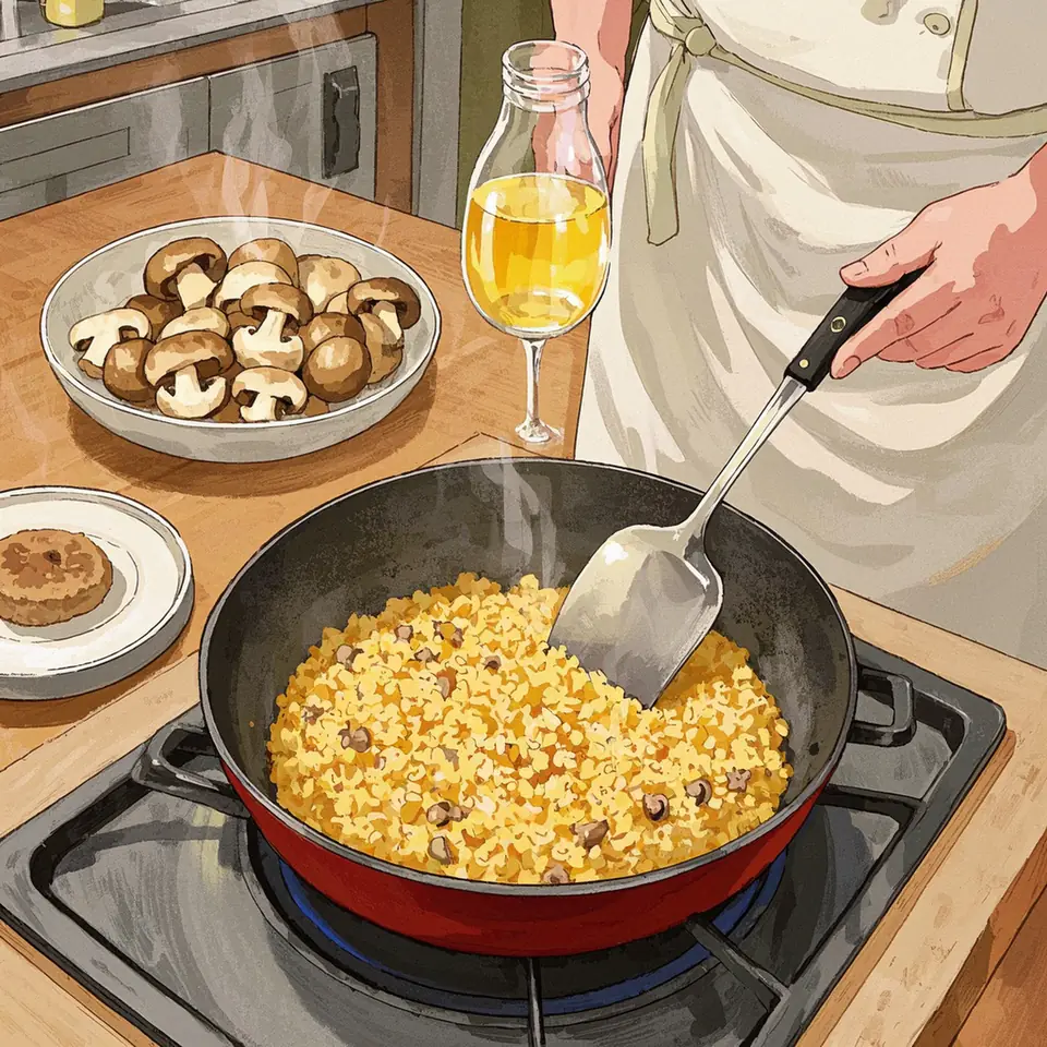 MUSHROOM FARROTTO cooking process