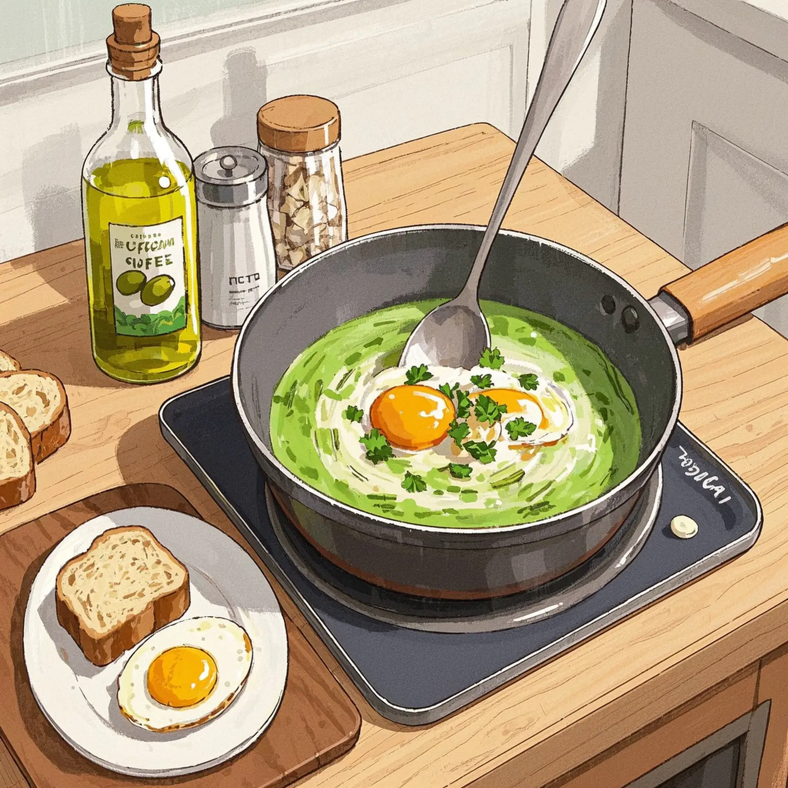 Acorda Alentejana Portuguese Bread Soup cooking process