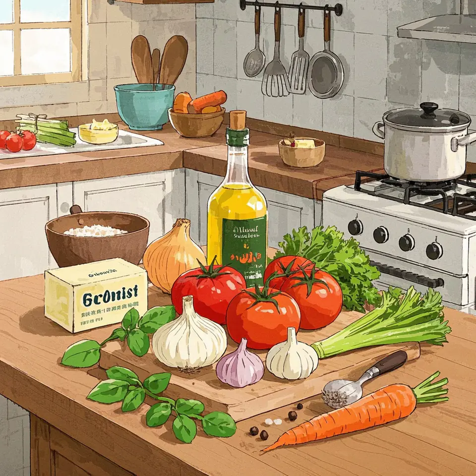 Authentic Italian Pasta Sauce (from my Nonna's Kitchen) ingredient setup