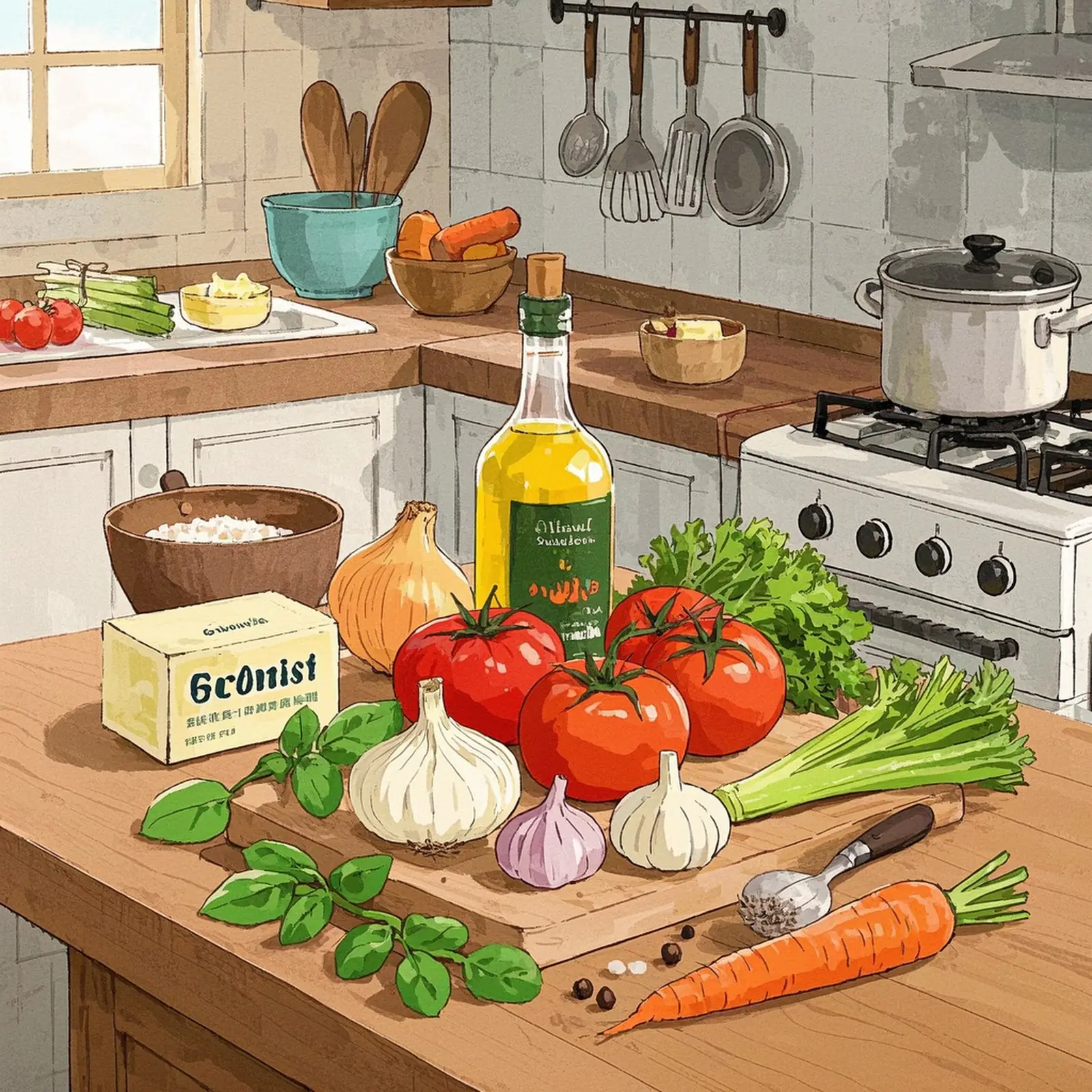 Authentic Italian Pasta Sauce From My Nonnas Kitchen ingredient setup