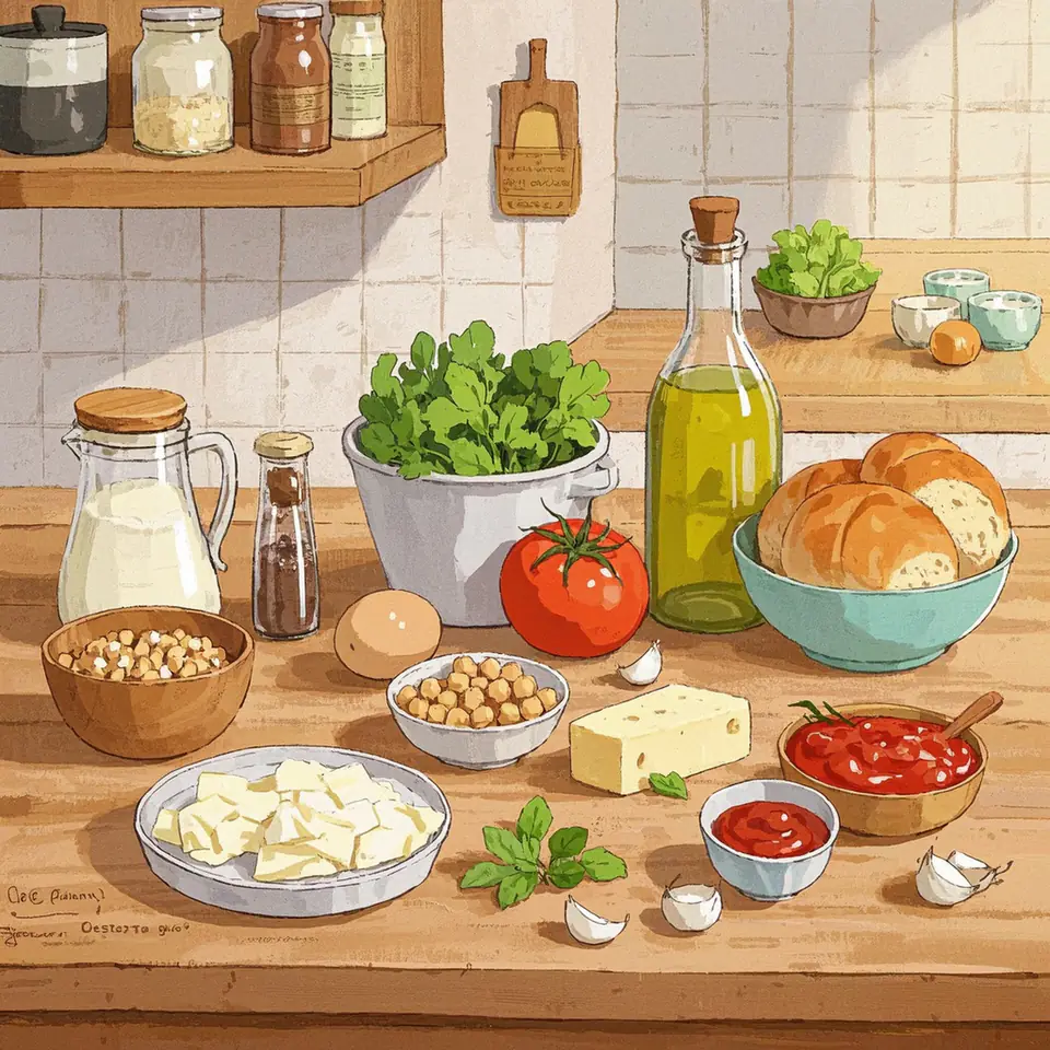 Baked Chickpea Parmesan ingredients