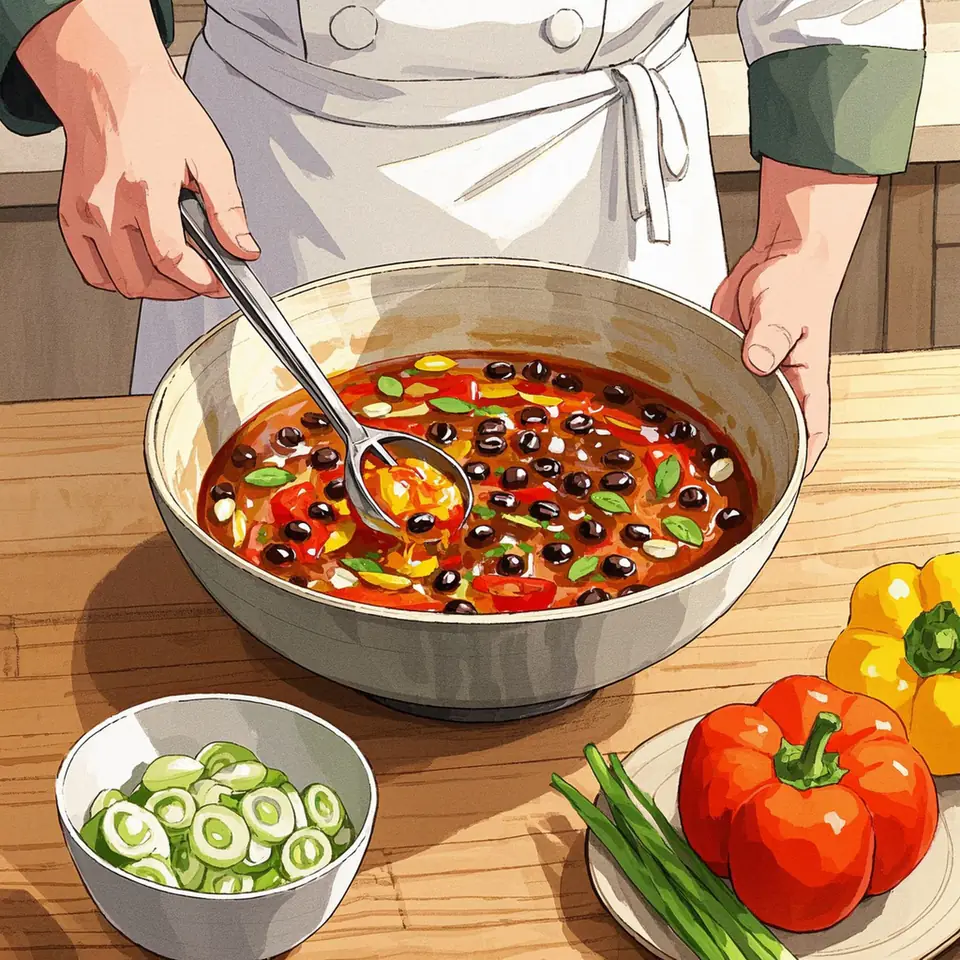 Black Eyed Peas Salad cooking process