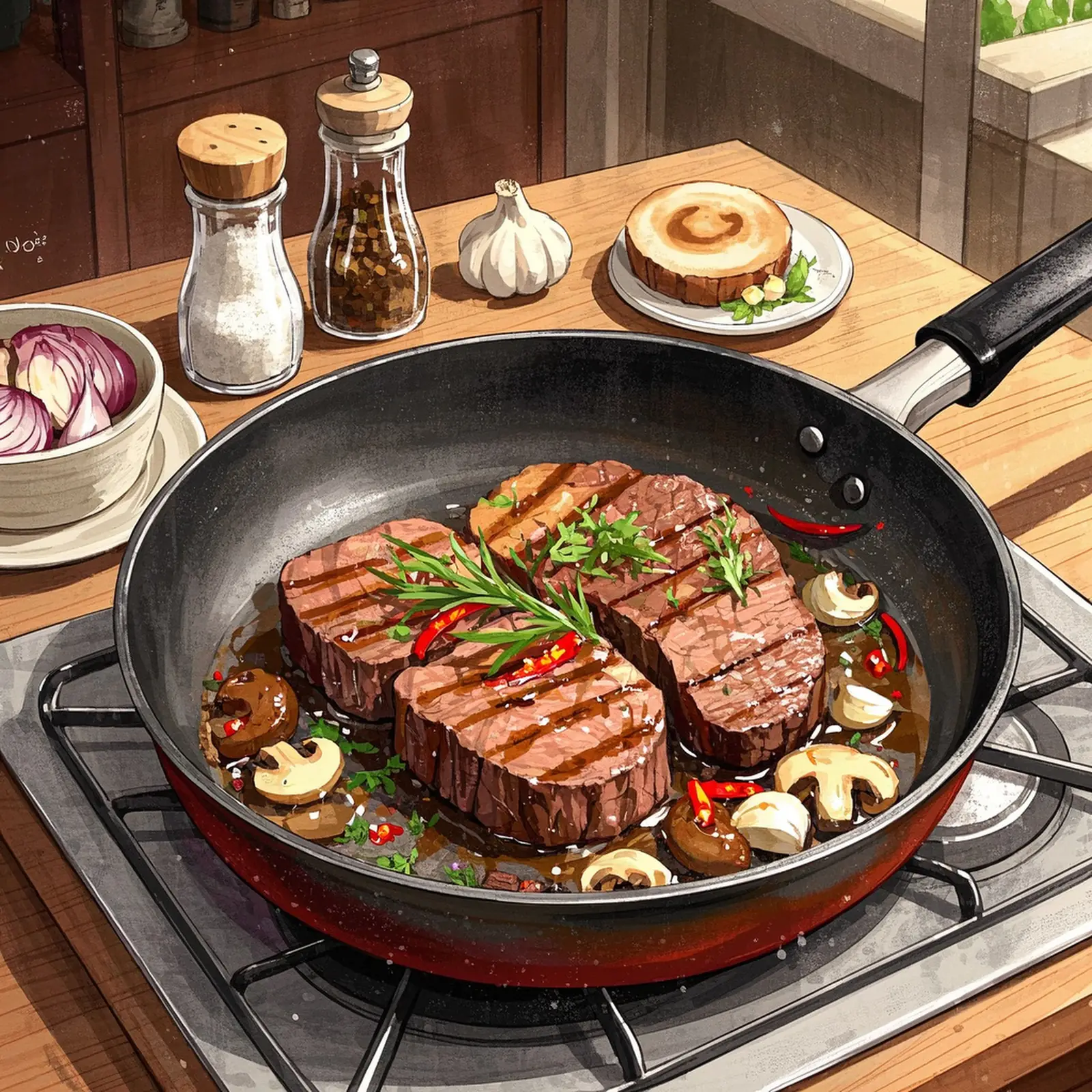 Brazilian Beef Stroganoff cooking process