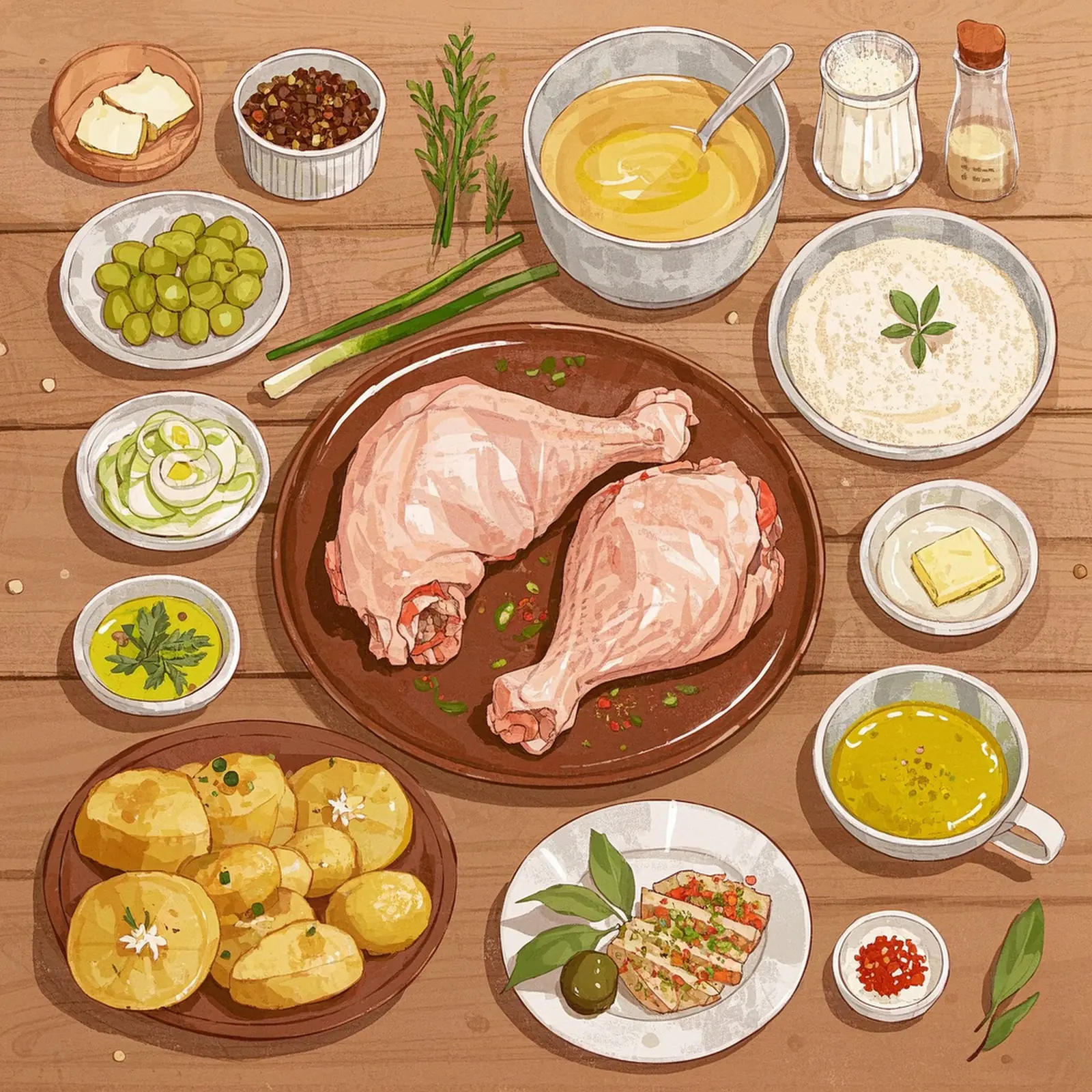 Brazilian Stew Chicken Recipe ingredient setup