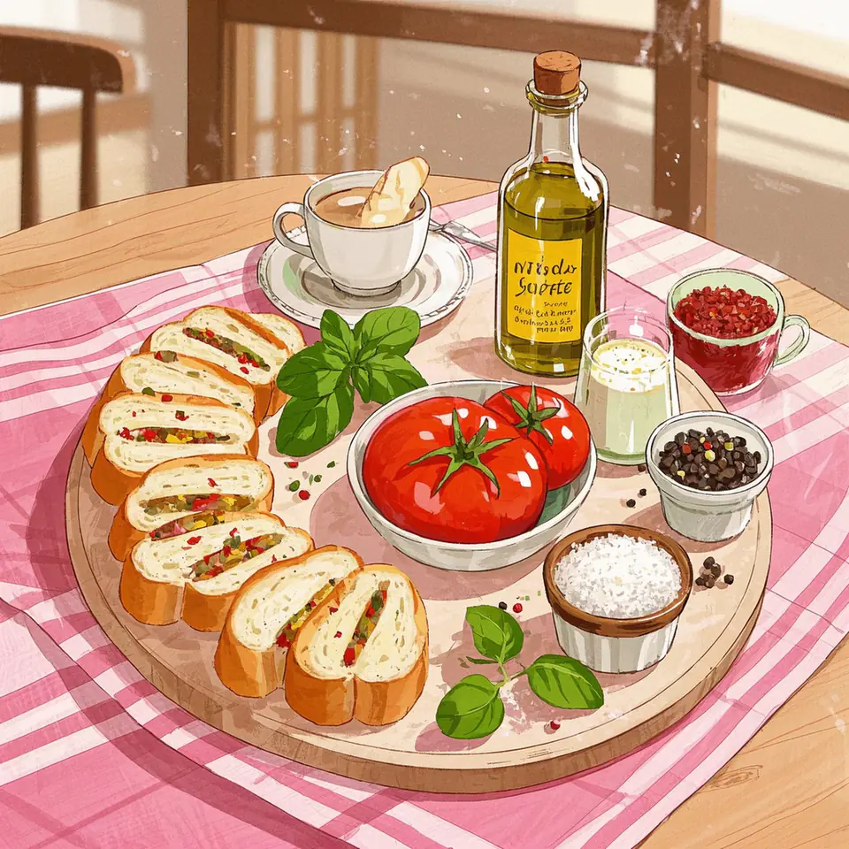 Brazilian Tomato Salad Recipe with Balsamic Vinegar ingredient setup