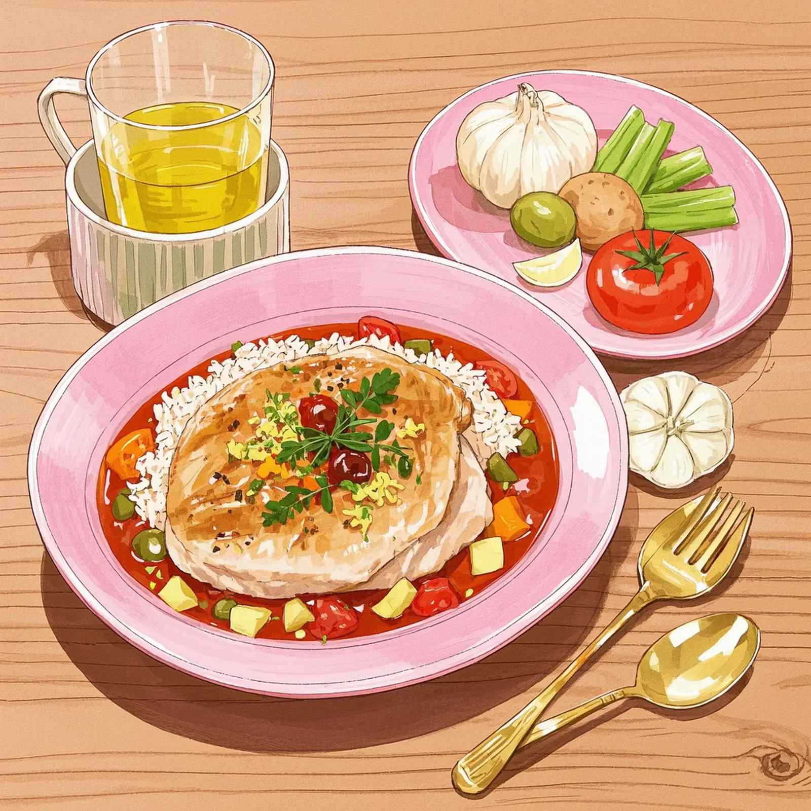 Canja De Galinha Recipe Brazilian Chicken And Rice Soup ingredient setup