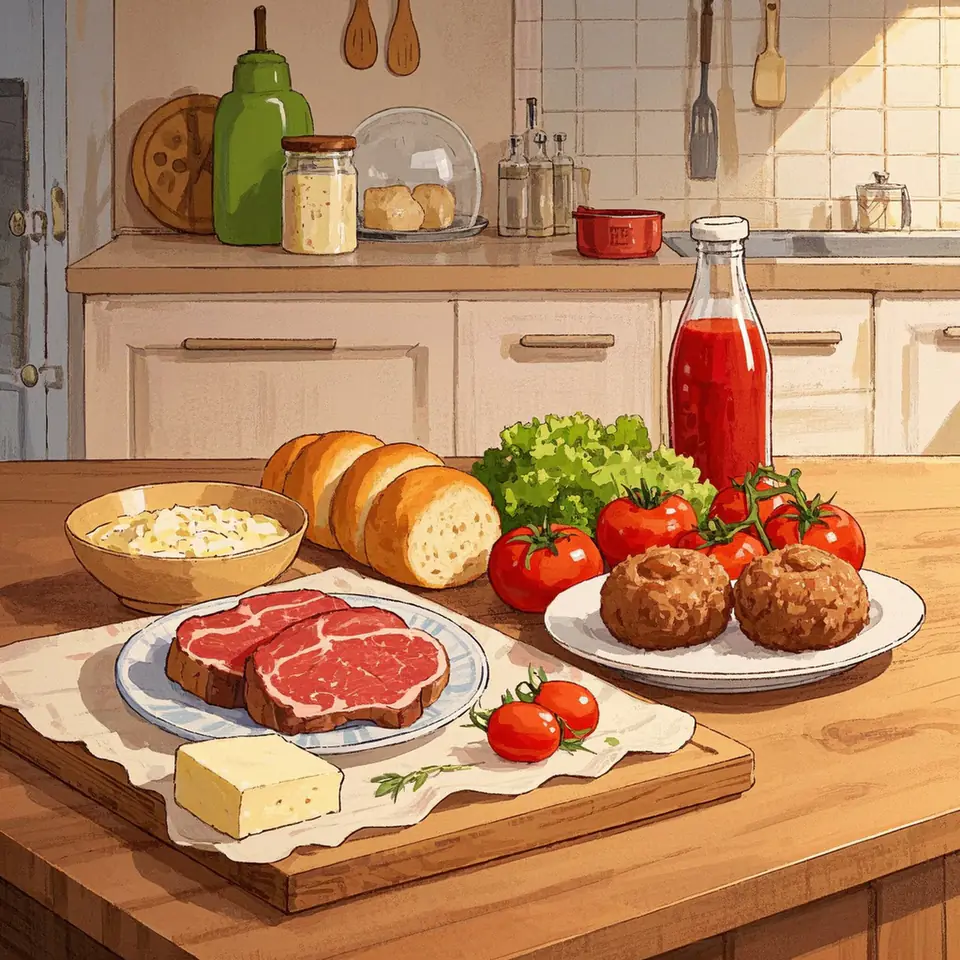 Classic Meatball Sub ingredient setup