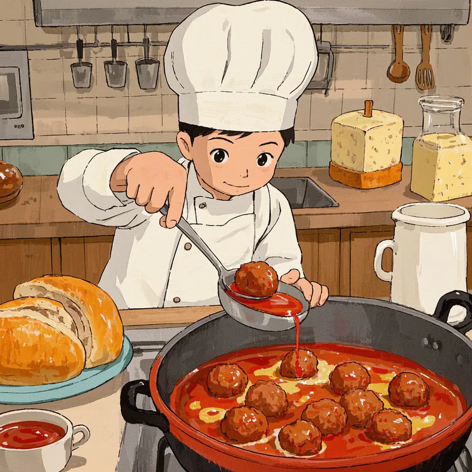 Classic Meatball Sub cooking process