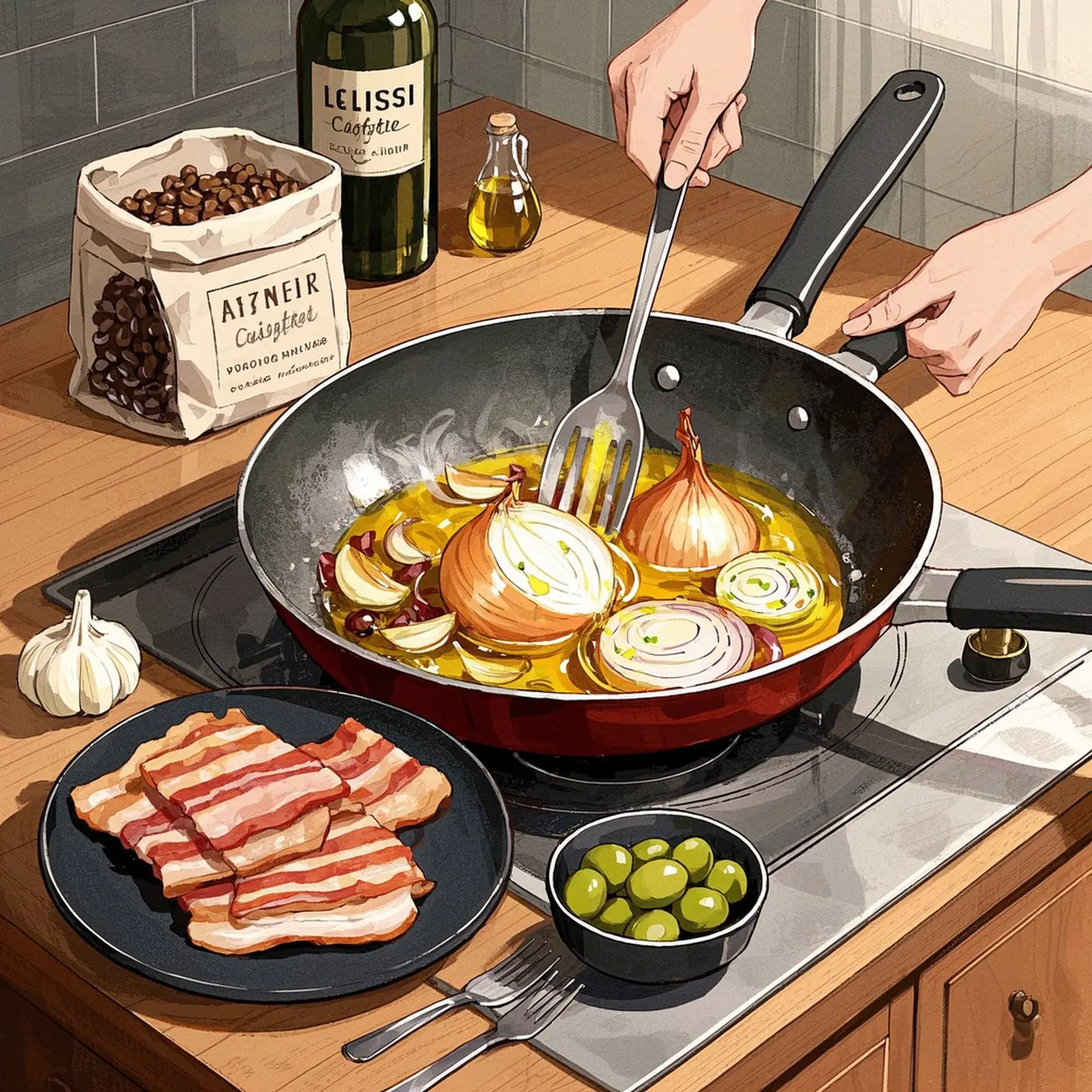 Creamy Black Beans Soup cooking process