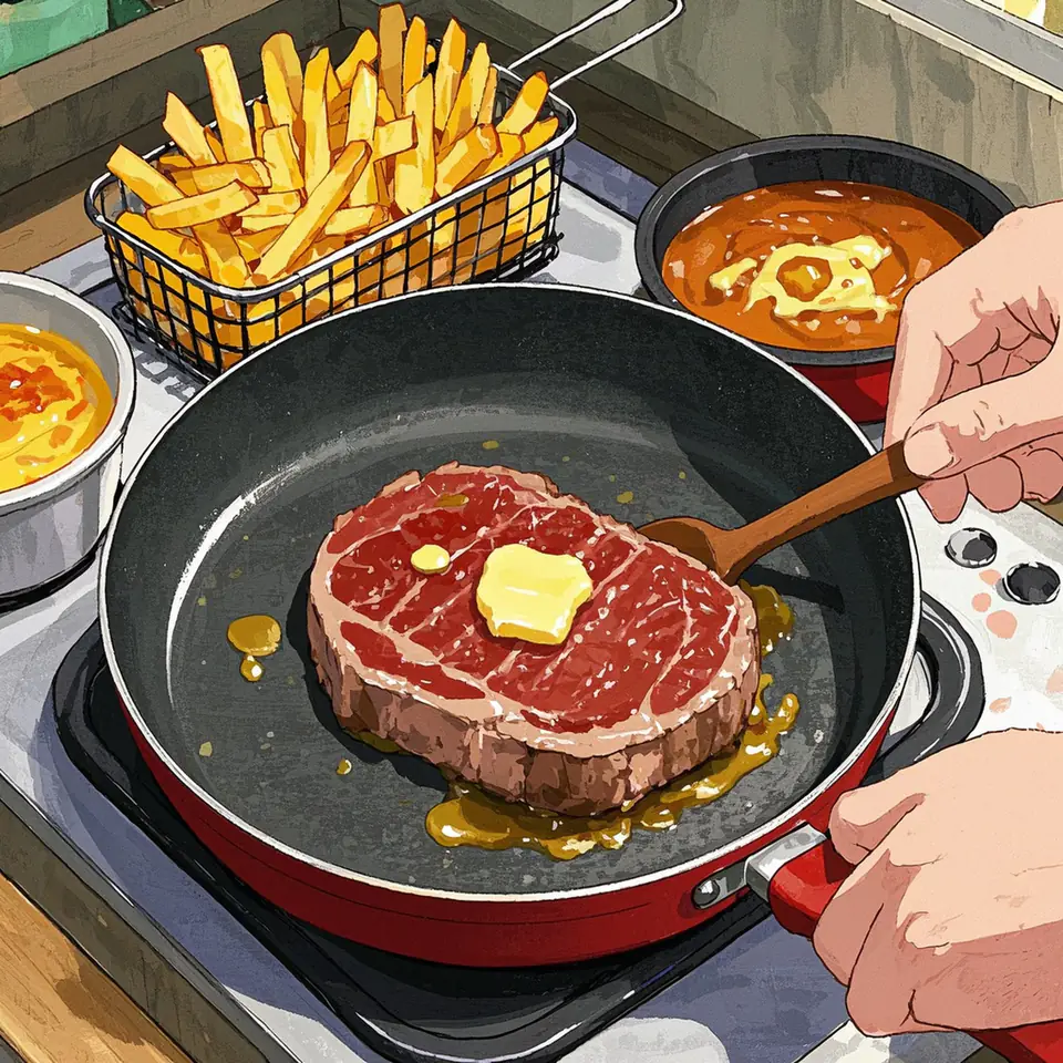 Easy Steak Frites process