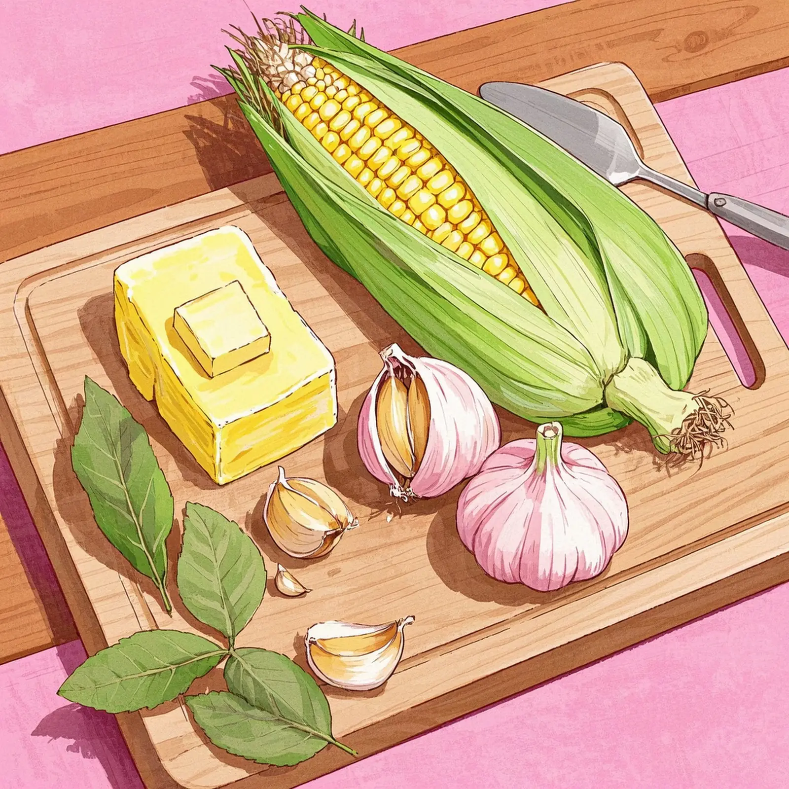 Esquites Warm Mexican Corn Salad ingredient setup