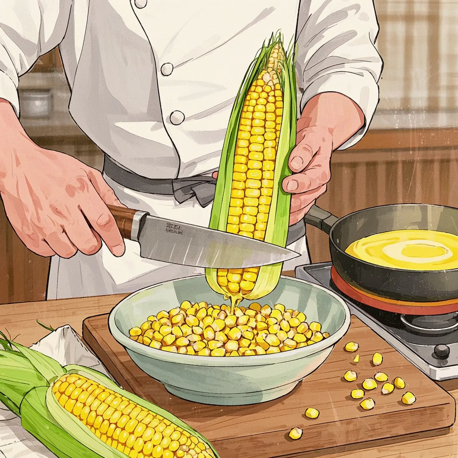 Esquites Warm Mexican Corn Salad cooking process