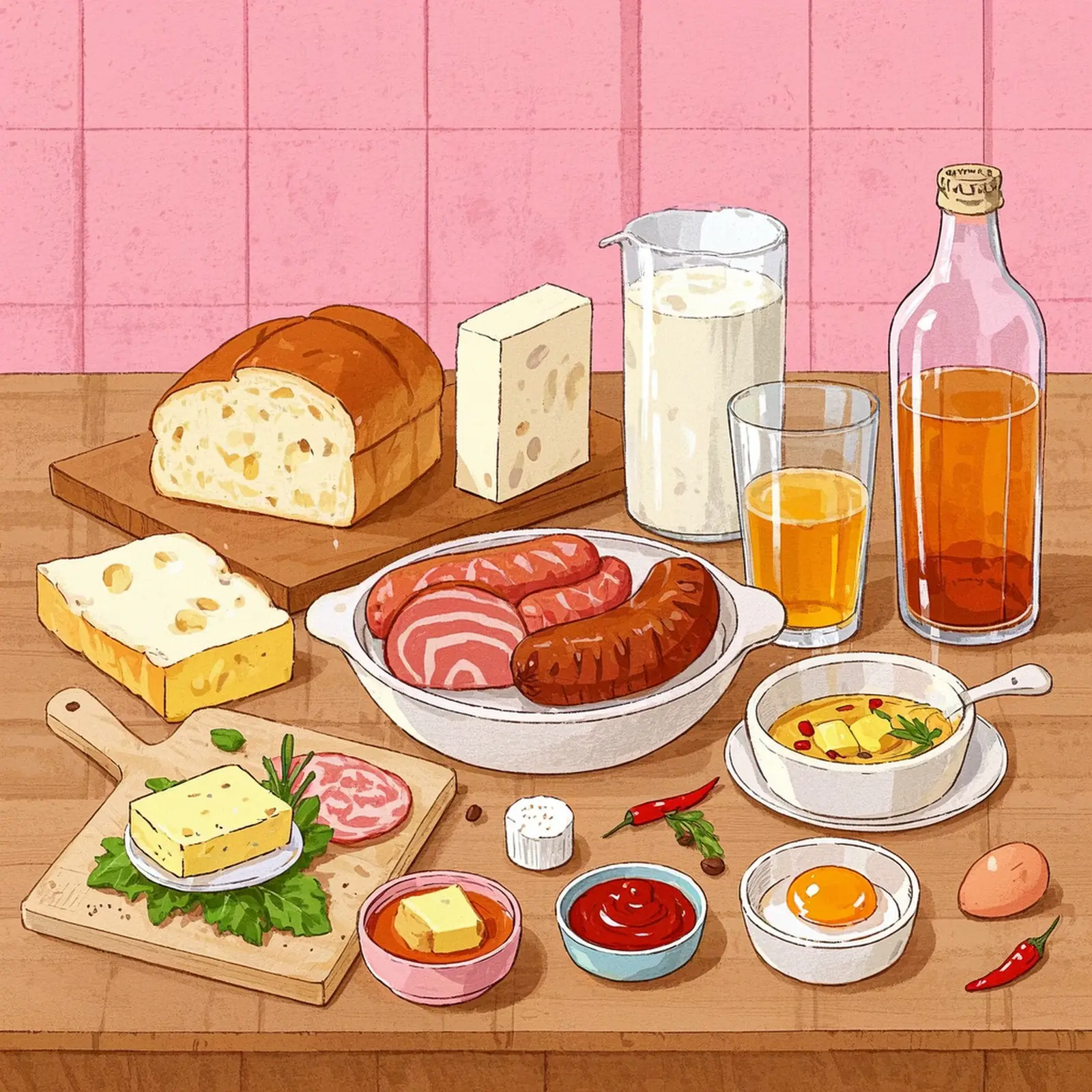 Francesinha Super Indulgent Portuguese Sandwich ingredient setup