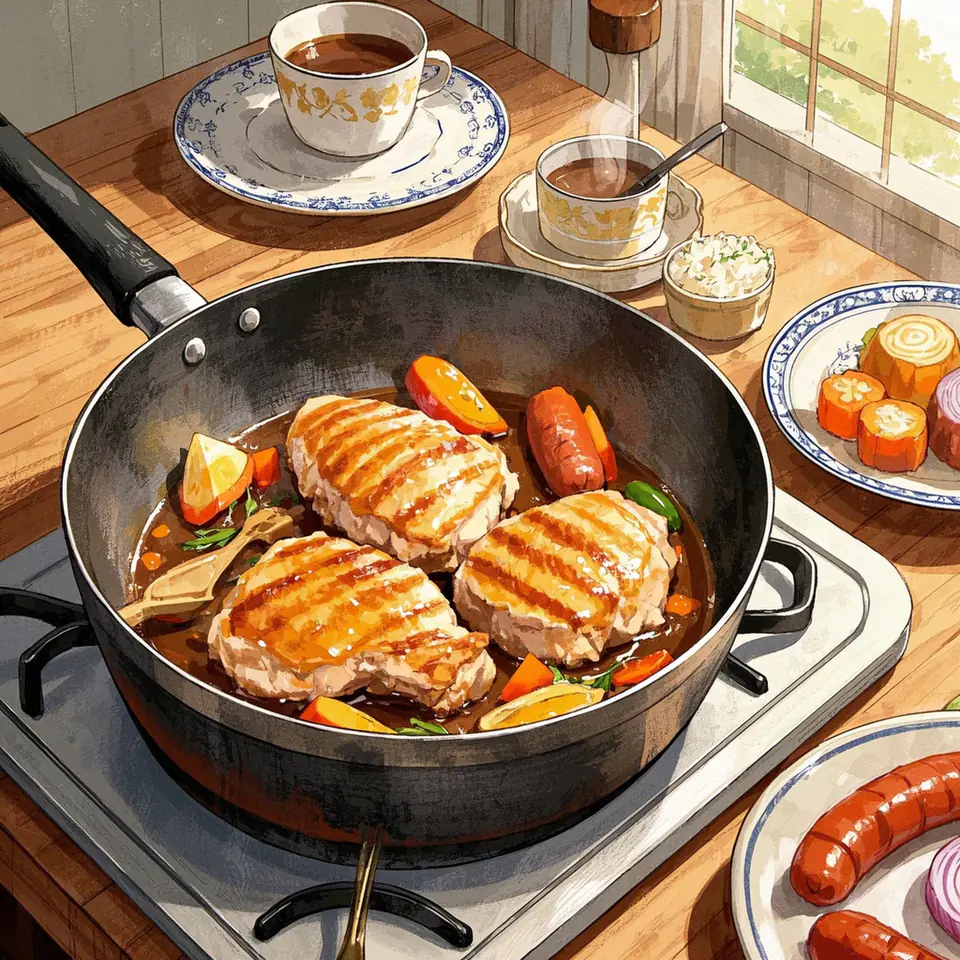 Galinhada cooking process