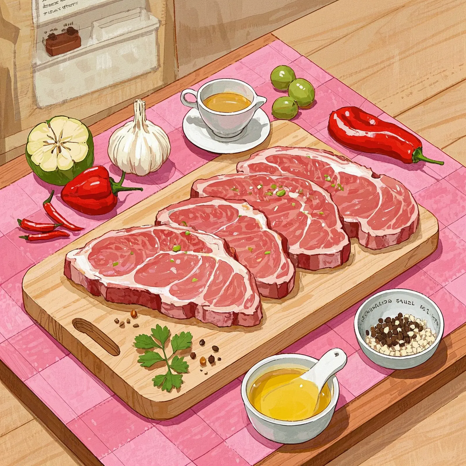 Grilled Pork Chops With Adobo Paste ingredient setup