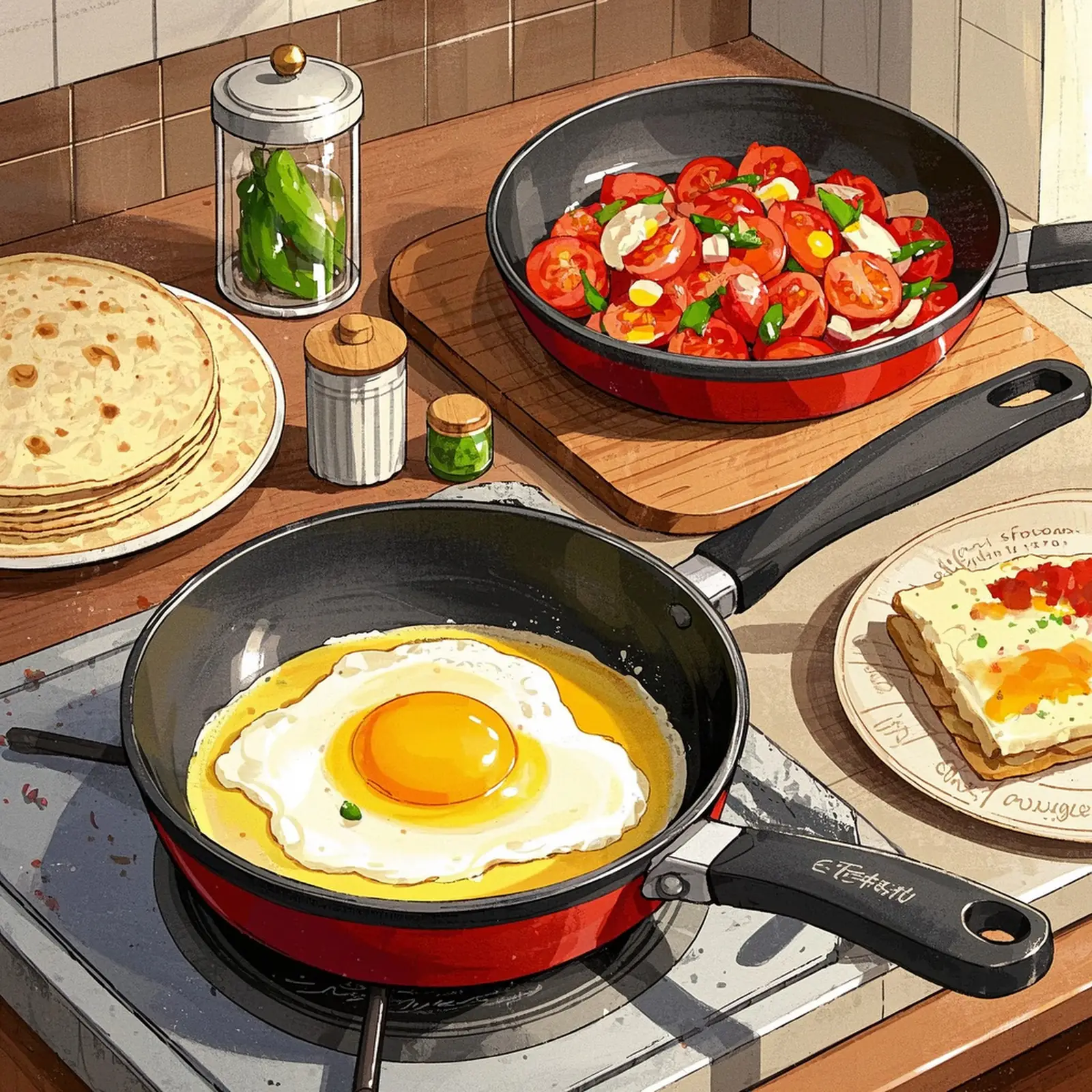 Huevos Rancheros cooking process