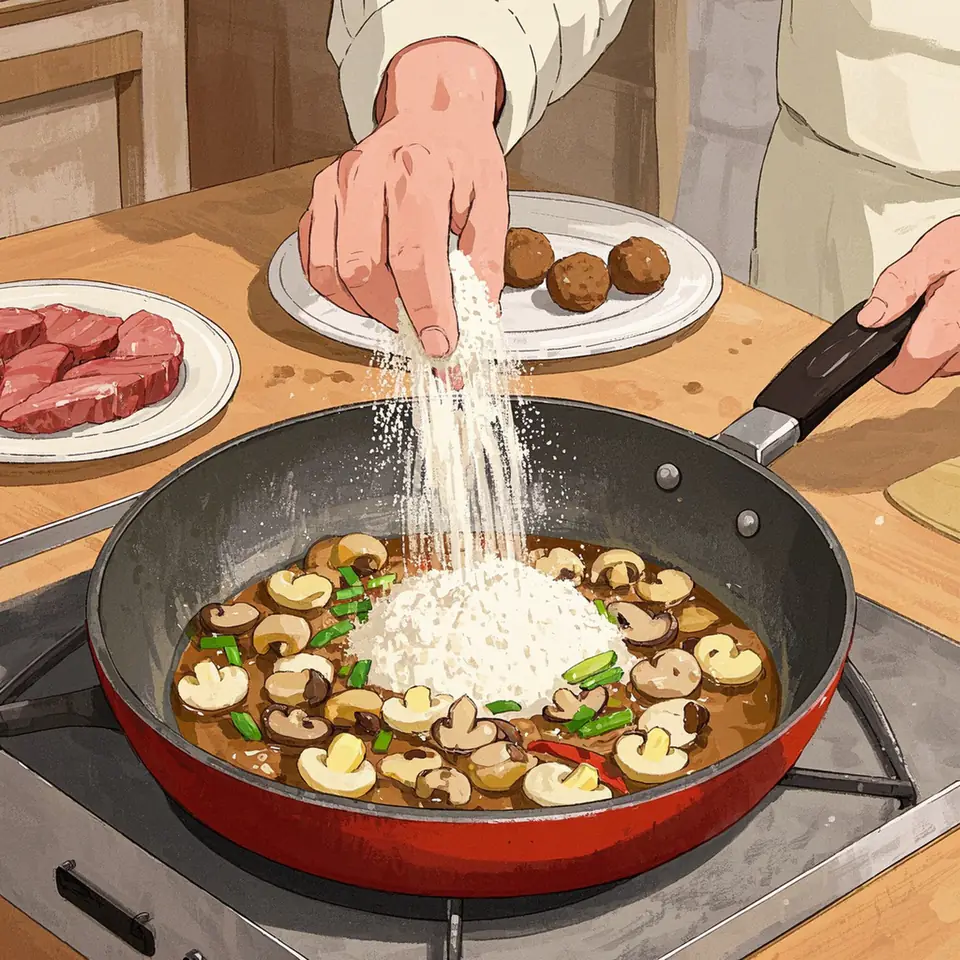 Italian Style Meatballs with Marsala Sauce cooking process