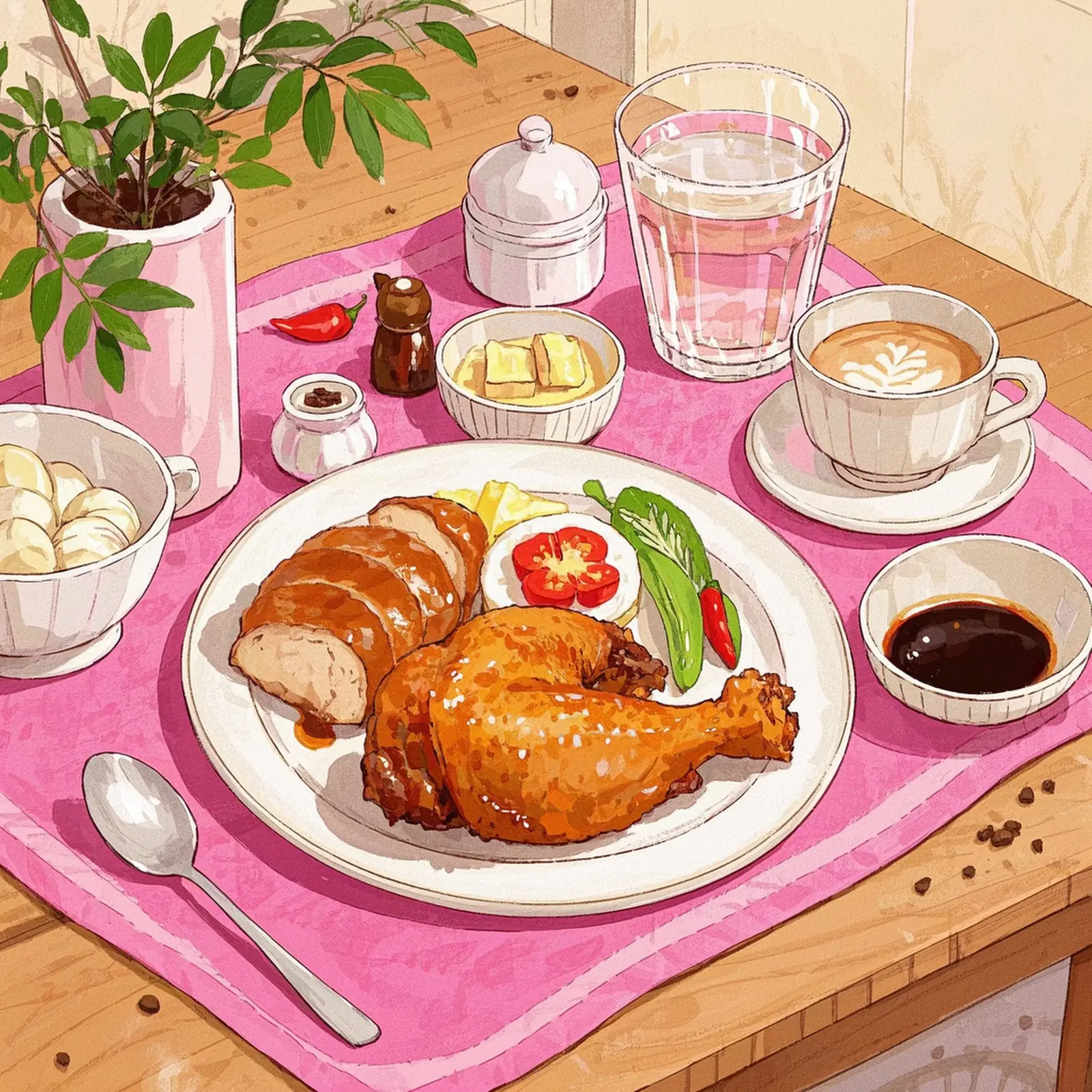 Japanese Mums Chicken ingredient setup