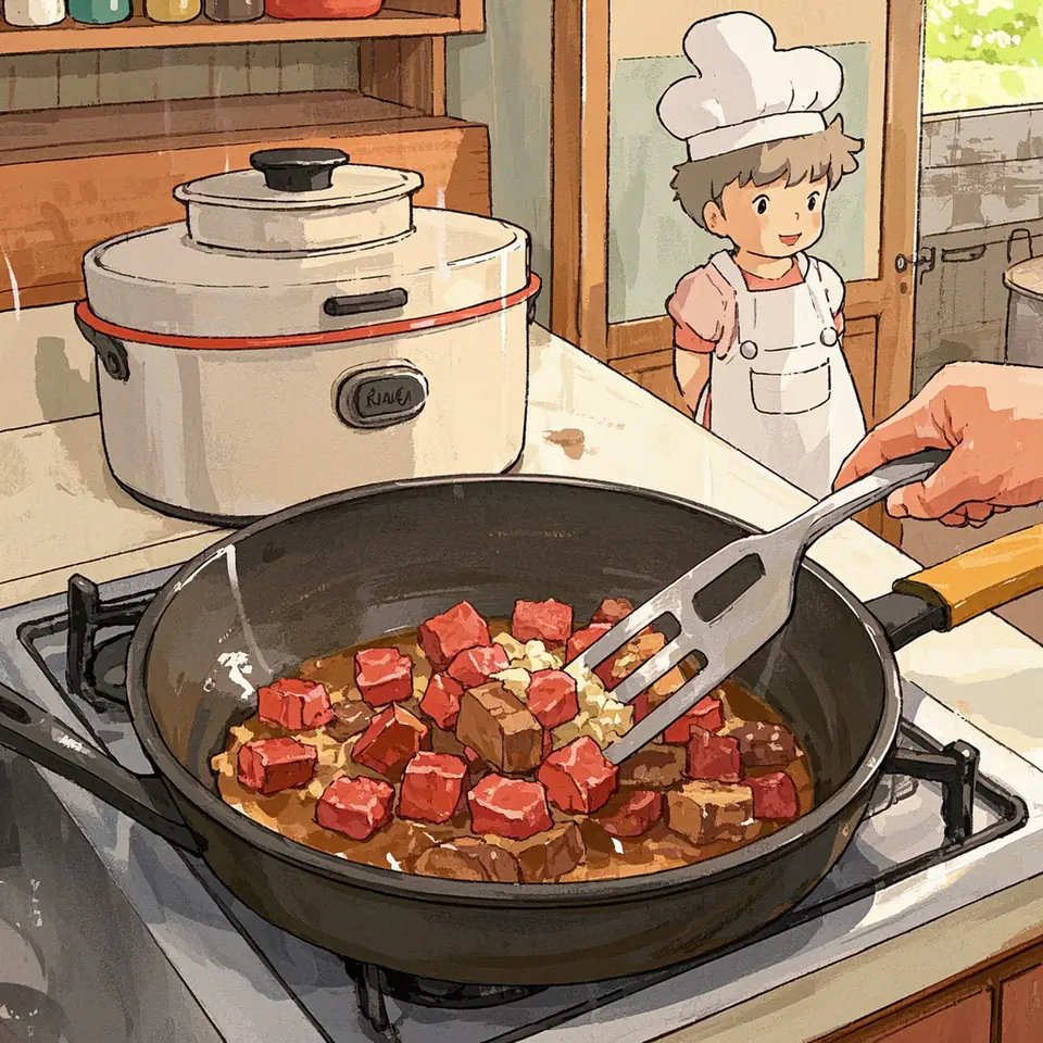 Slow Cooker Chili process