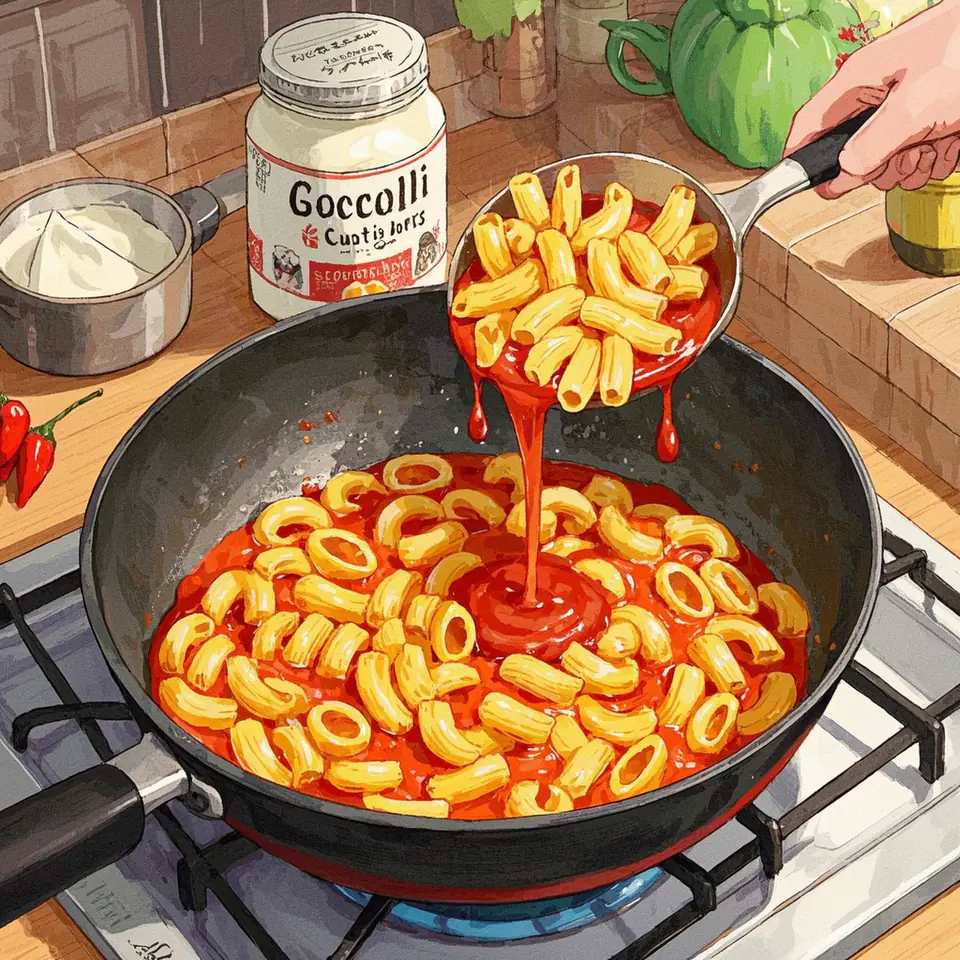 Vegan Vodka Sauce with Rigatoni process