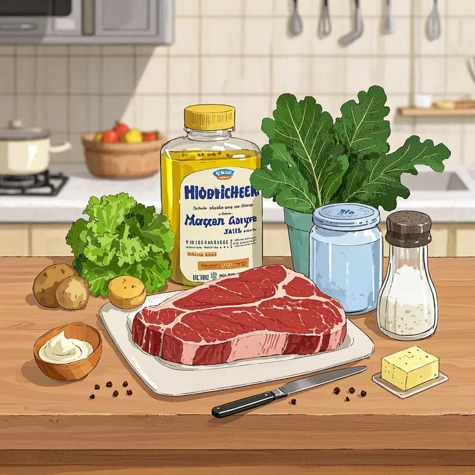 When Steak Met Potatoes and Creamed Kale with Peppercorn Sauce ingredients