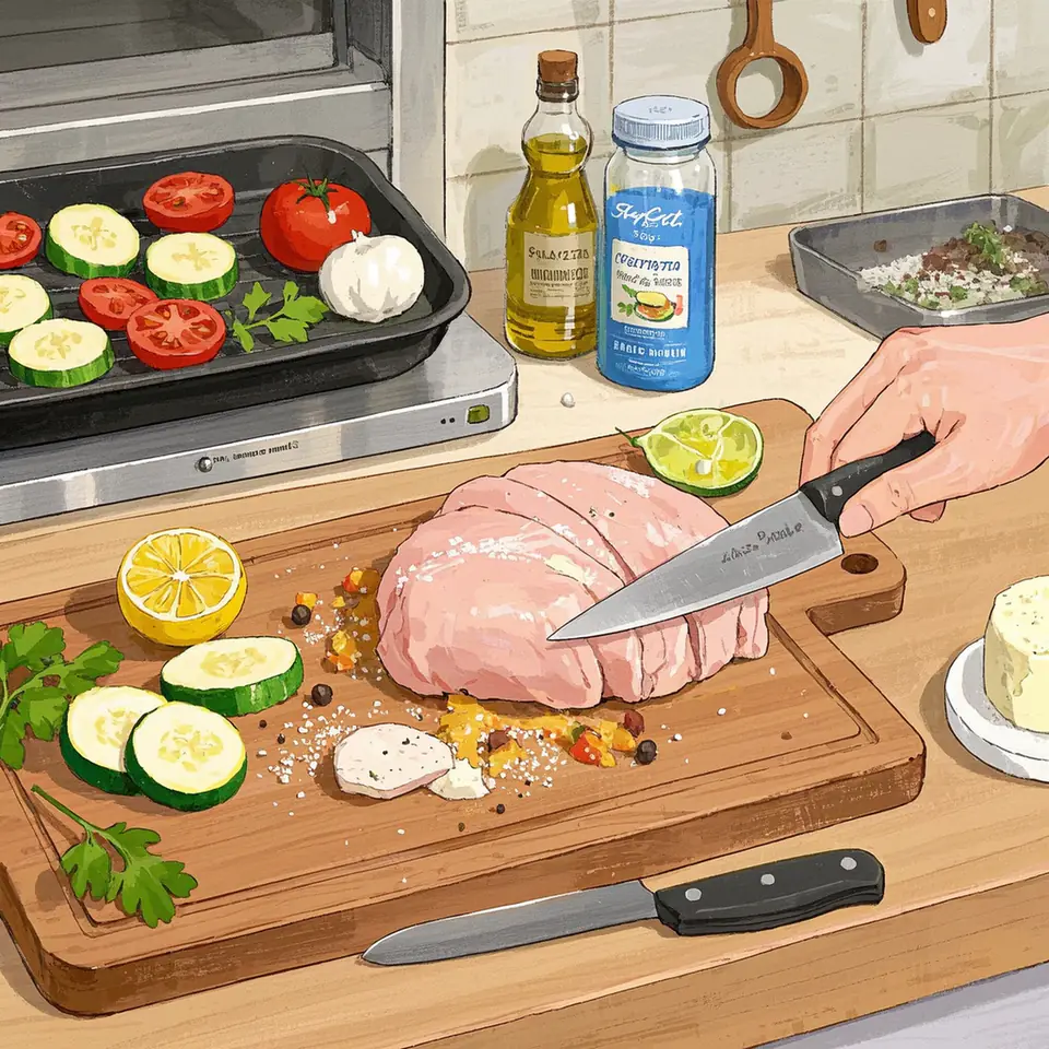 Winner Winner Chicken Orzo Dinner with Cheesy Roasted Zucchini and Tomato process